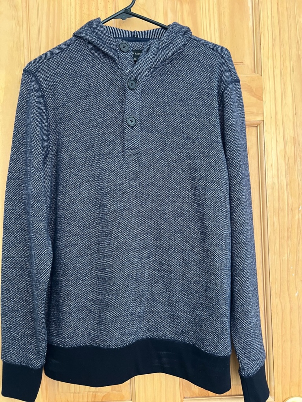 Banana Republic Navy Heather Knit Hoodie Sweater